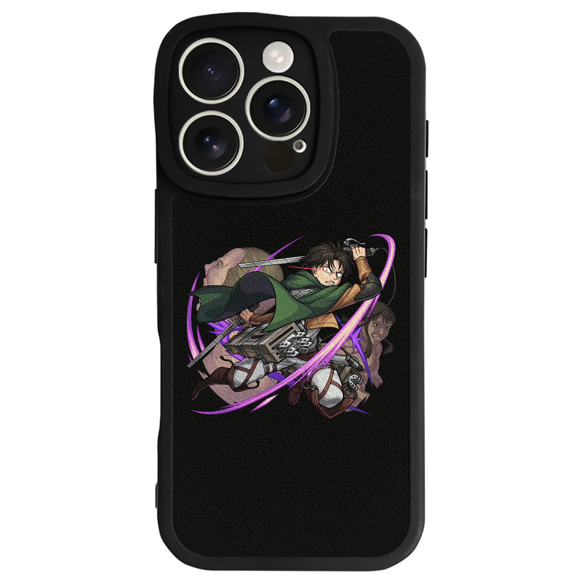 （画像用） 進撃の巨人 リヴァイ·アッカーマン Attack on Titan Levi Ackerman 【iPhone 16シリーズ対応】シリコンスマホケース（レザー調） 材質：シリコン